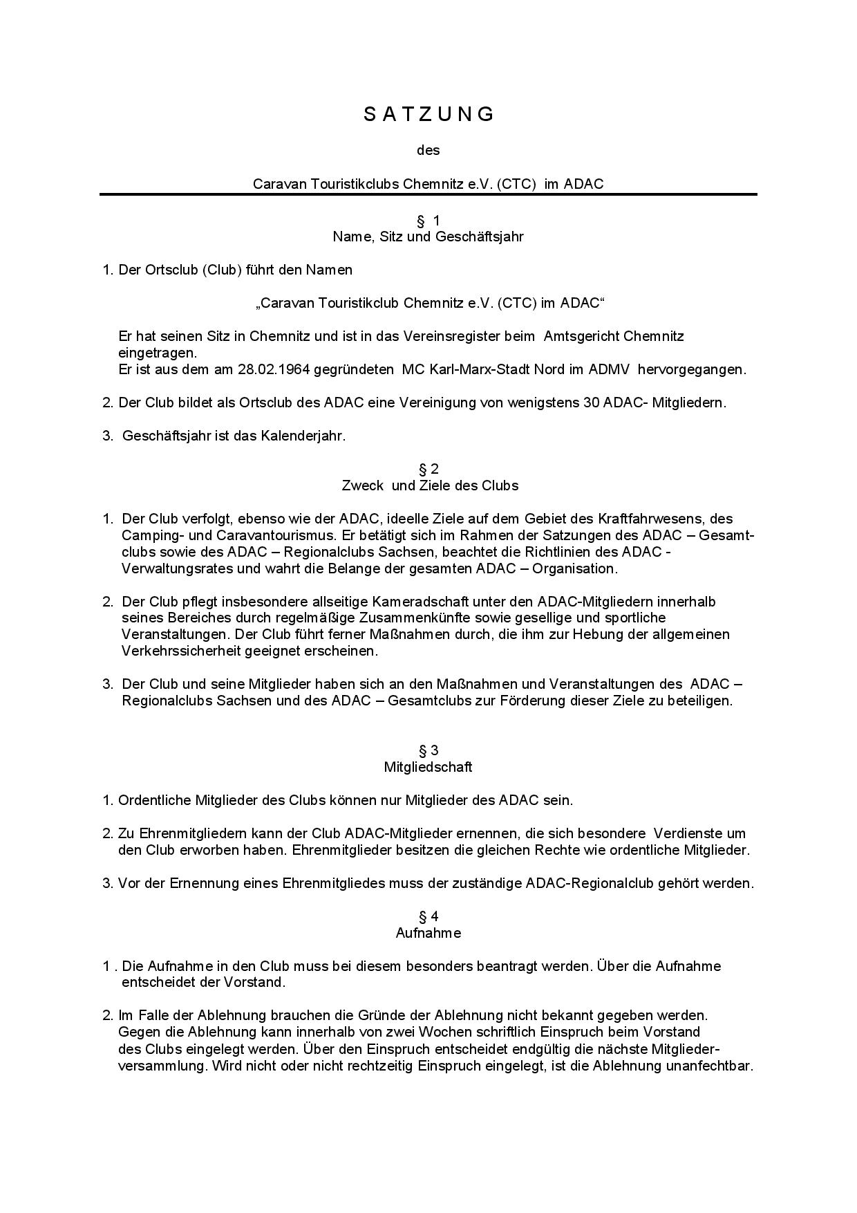 Satzung Seite 1